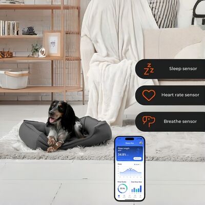 مراقبة صحة سرير الحيوانات الأليفة الذكية تتبع معدل ضربات القلب معدل التنفس معدل النوم وسادة التحكم في الواي فاي في الخارج واستخدام السيارة