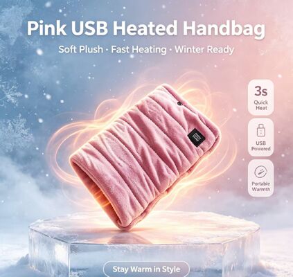 مدفأة يد محمولة مع مصدر طاقة USB، سطح قماش ناعم وحريري، وظيفة تسخين ثابت، تصميم خفيف الوزن ومدمج، وحماية للسلامة