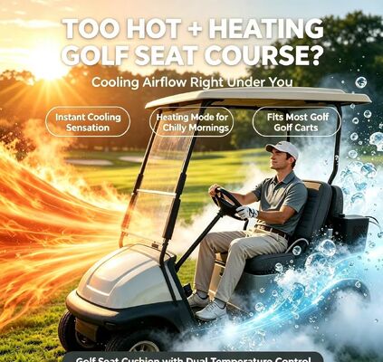 Custom Golf Cart Seat Cushion, Cooling & Heating Function, Support Logo, Color & Size Customization, Portable Temperature‑Controlled Golf Seat Pad for Golf Cart