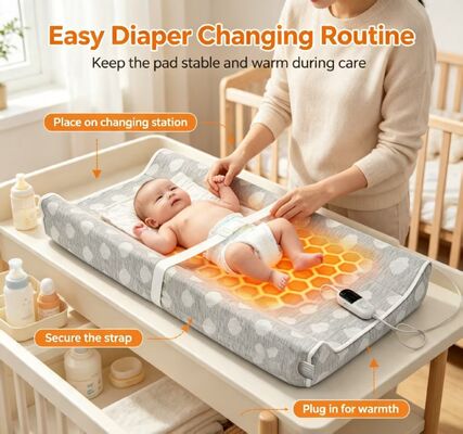Custom Heated Baby Changing Pad, OEM ODM Supported | Custom Size & Color Heated Diaper Changing Mat with Safety Temperature Control