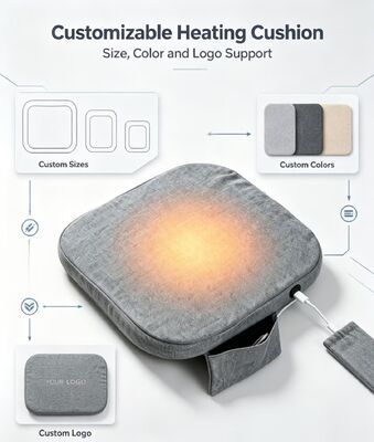 وسادة مقعد دافئة بالجرافين 45×45 سم 3 سم بطانة سميكة قطنية USB 3 سرعات ضبط درجة الحرارة وسادة تسخين للوطن السيارة المكتب دافئ الخصر دعم الظهر