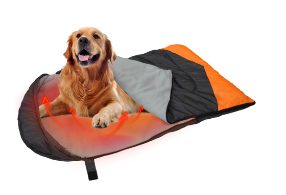 Water‑Resistant & Scratch‑Proof Heated Dog Sleeping Bag, 3‑Level Adjustable Temperature Durable Polyester Pet Sleeping Bag for Multiple Dog Breeds, Hollow Cotton Fitting for Winter Snow Wind