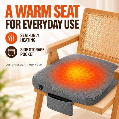 Graphene Heated Seat Cushion, 5V USB Power Bank Heated Chair Pad with Honeycomb Graphene Film 3 Levels and Overheat Protection, Anti-Slip Base Custom Logo OEM ODM