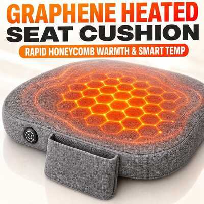 Graphene Heated Seat Cushion, 5V USB Power Bank Heated Chair Pad with Honeycomb Graphene Film 3 Levels and Overheat Protection, Anti-Slip Base Custom Logo OEM ODM