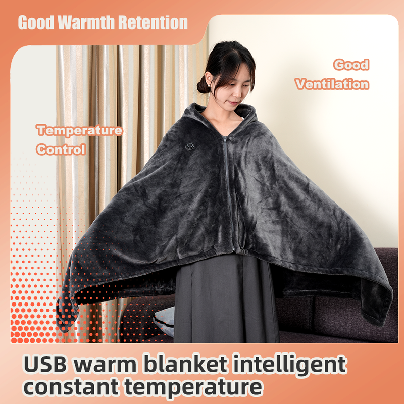 Portable Wearable Electric Blanket Three Speed Temperature Control Graphene Infrared Heat Blanket with Digital Display