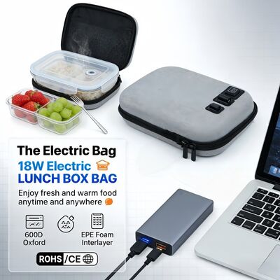 حقيبة تسخين غذائية رقيقة وحمولة مع طاقة usb قشرة صلبة مضادة للصدمة مصممة للحقائب المسطحة صناديق البنتو والشطائر